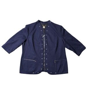 Elegant Navy Blazer with Silver Details